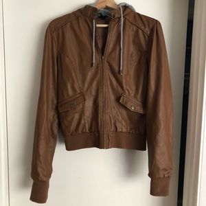 Brown Faux Leather Jacket